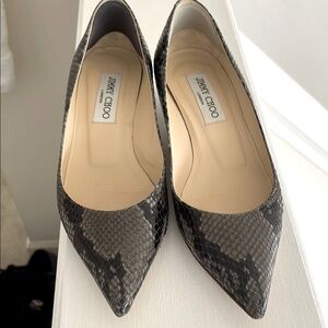 Jimmy Choo Gray Snakeskin Women's Shoes